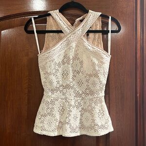 Annica Peplum Top in White